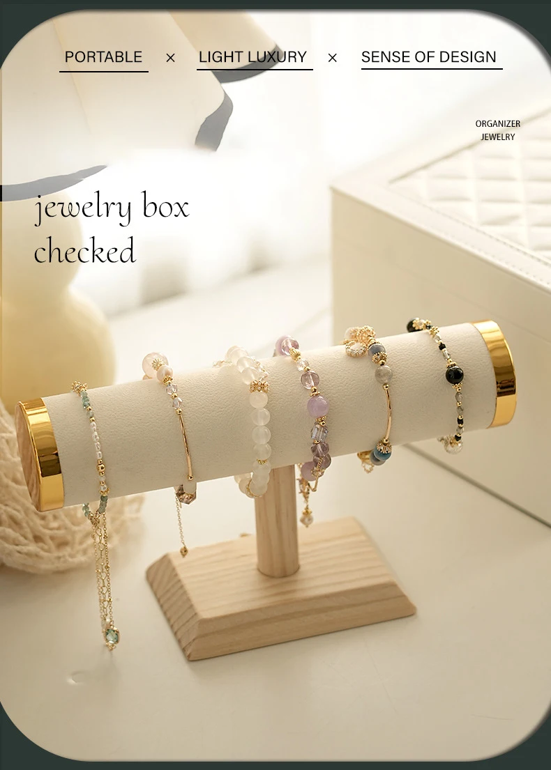 New T bar Jewelry Display Stand, Chain Hairband Watch Necklace Bracelet Holder, Fashion Woman Gold Style