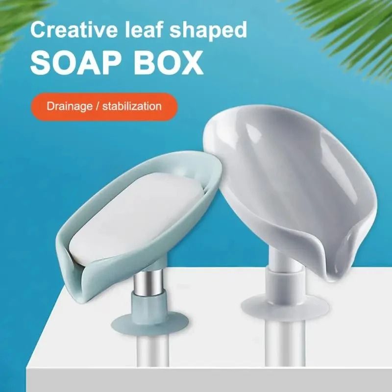 Leaf Shape Soap Holder with Suction Cup Sponge Dish Rack