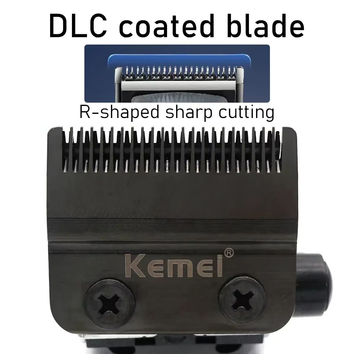 Kemei 2361 Professional Hair Clipper – 10000RPM Magnetic Motor, DLC Blade, Cordless Trimmer with Charging Base