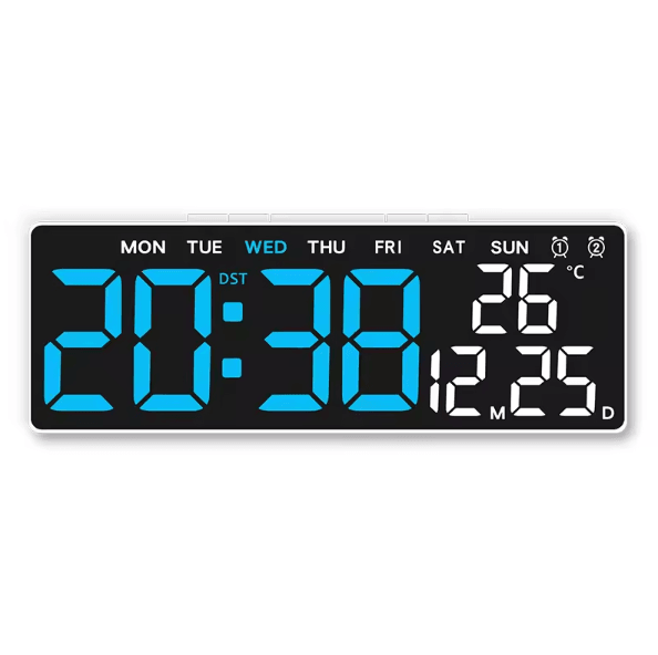 USB LED Digital Alarm Clock with Temperature & Dual Alarm – Modern Desk Clock with Auto Dimming & Snooze (12/24H Display