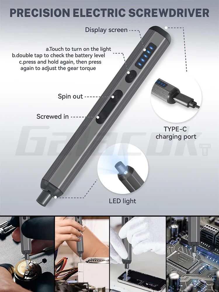 68/76 IN 1 Precision Electric Screwdriver Set 5 Levels Adjustable with Fill Light