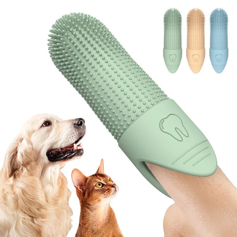 360° Silicone Finger Dog Toothbrush for Pets – Gentle Pet Dental Cleaning Brush for Dogs & Cats