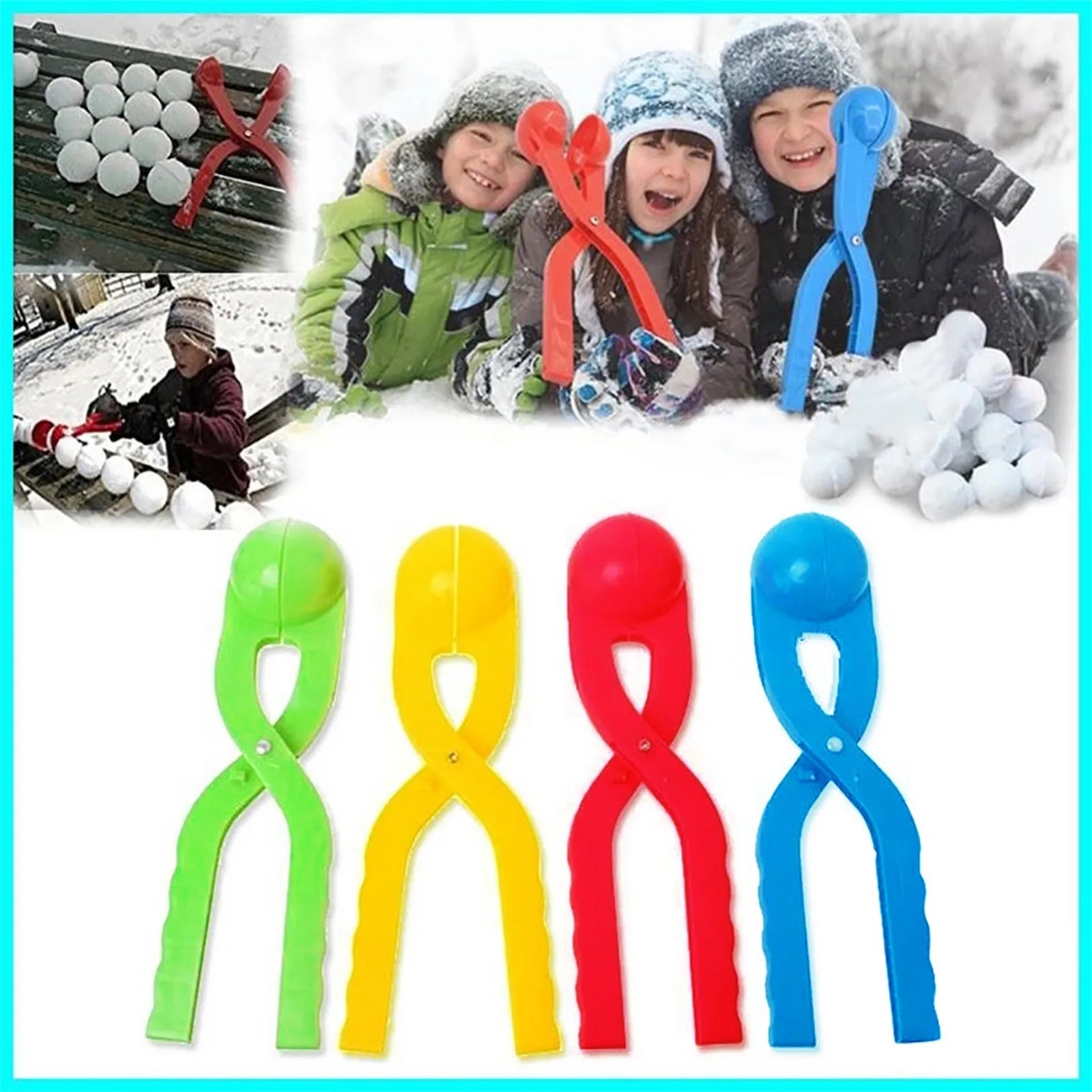 Cartoon Snowball Maker Tool, Easy Snowball Clip Toy for Kids Winter Outdoor Fun