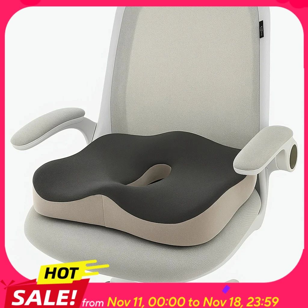 3D Ergonomic Memory Foam Seat Cushion for Office Chair and Car Comfort