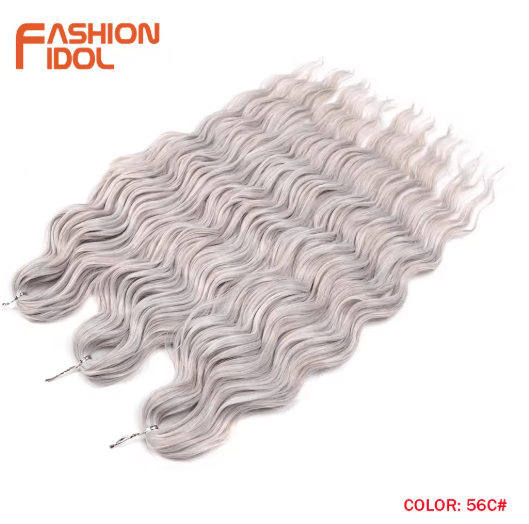 Anna Hair 24 Inch Loose Deep Wave Synthetic Crochet Braiding Hair Ombre Blonde Water Wave