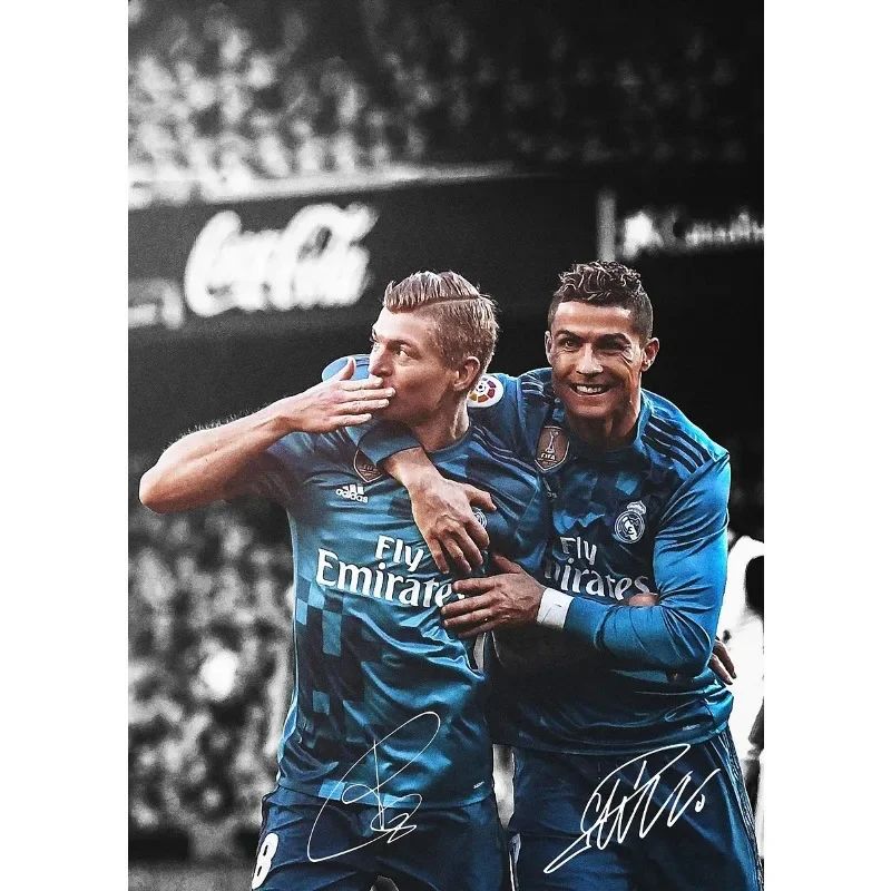 Modern Soccer Player Canvas Wall Art Football Poster Print