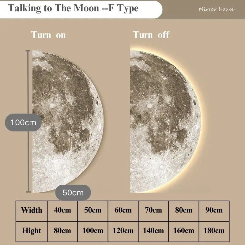 Remote Control Dimming LED Moon Wall Painting Lamp