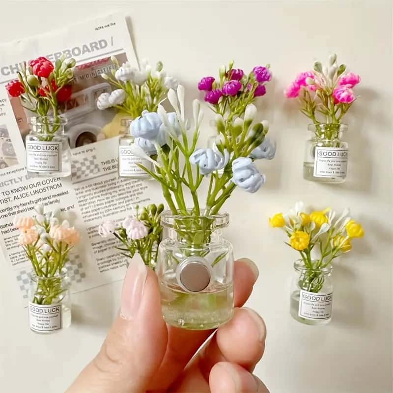 Cute Mini Refrigerator Magnets, Mini Small Vase, Fun Kitchen Decoration Holiday Gift Idea