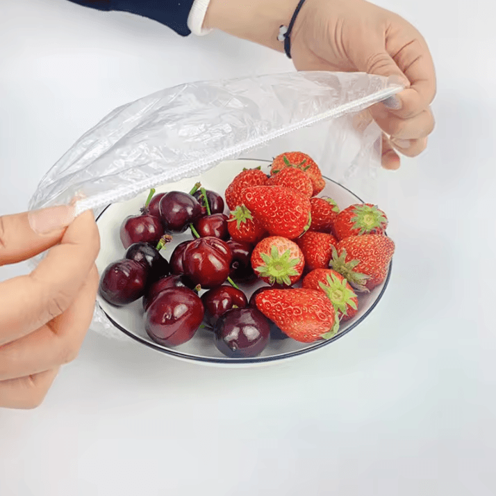 100PCS Disposable Elastic Food Covers – Stretchable Cling Film Bowl Covers for Fresh Food Storage