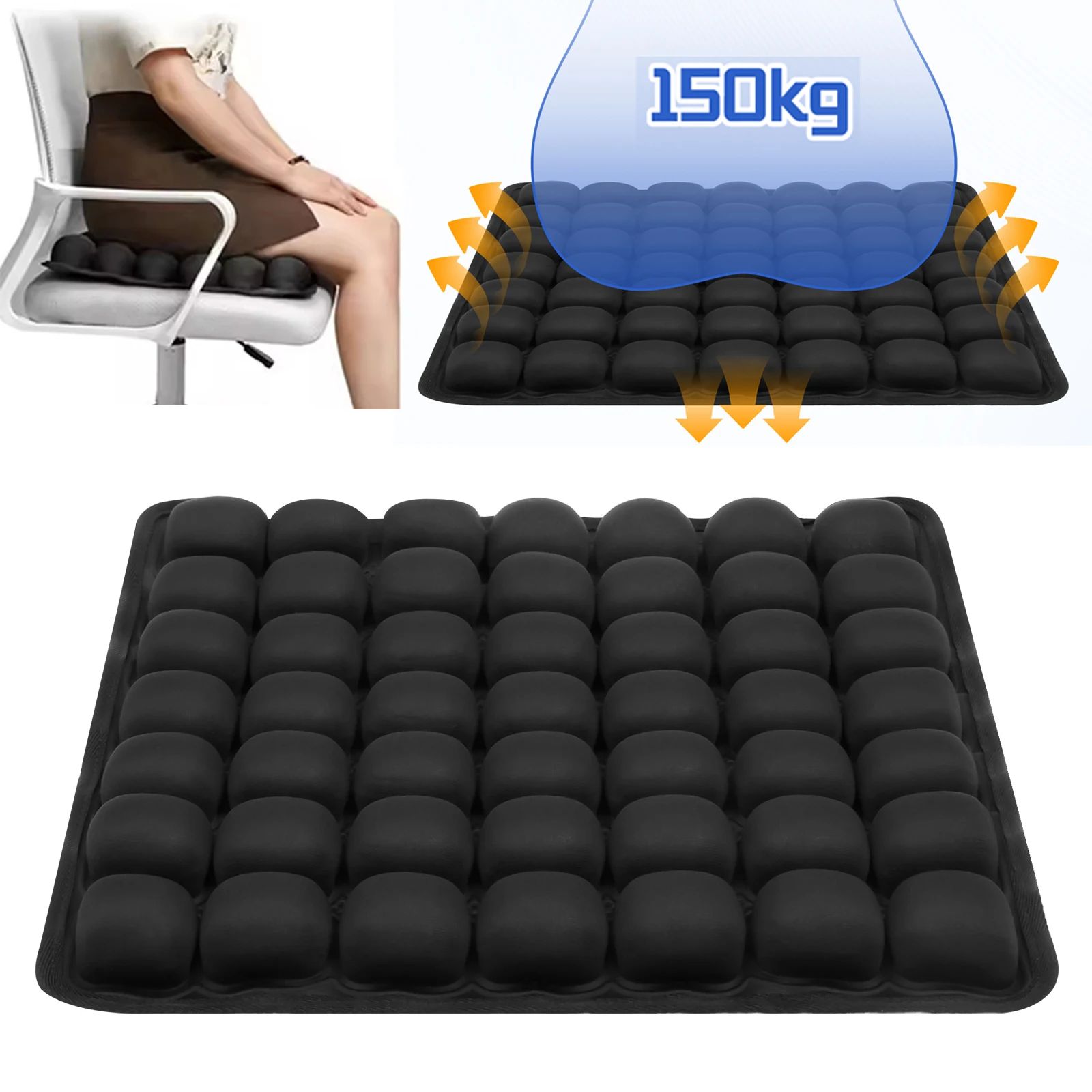 3D Air Cell Pressure Relief Seat Cushion for Car, Office & Home