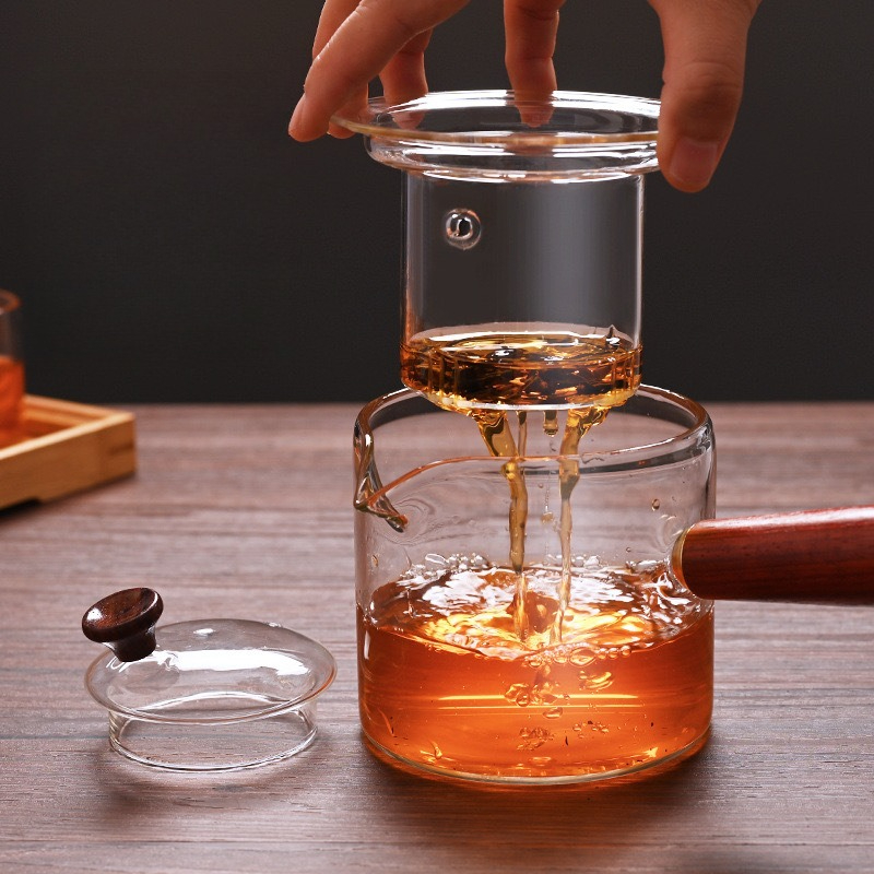 Filterable Heat resistant Thickened Glass Teapot High Borosilicate Glass Flower Tea Pot Set with Heatable Feature