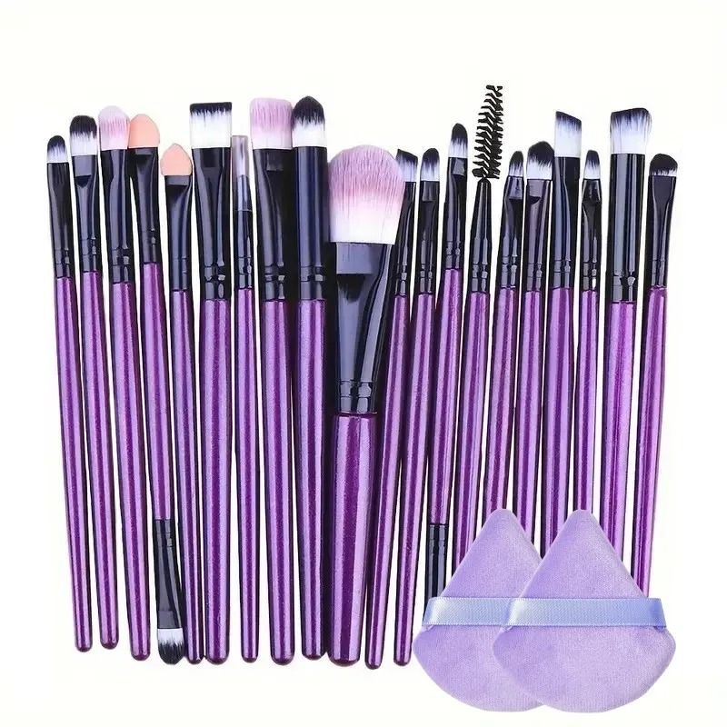 20 Piece Makeup Brush Set for Eyes and Face Blending