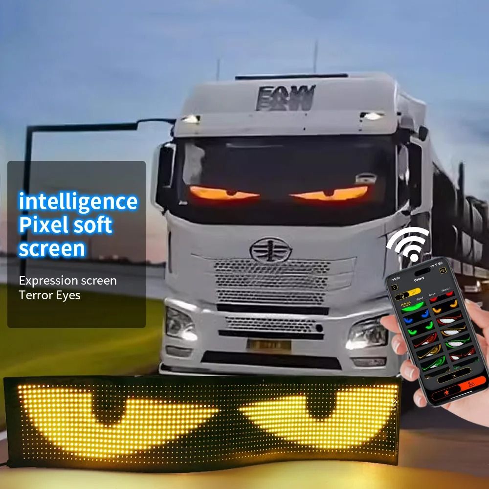 Rayhome Devil Eyes LED Display Light with Bluetooth App Control for Car and Truck Windshield