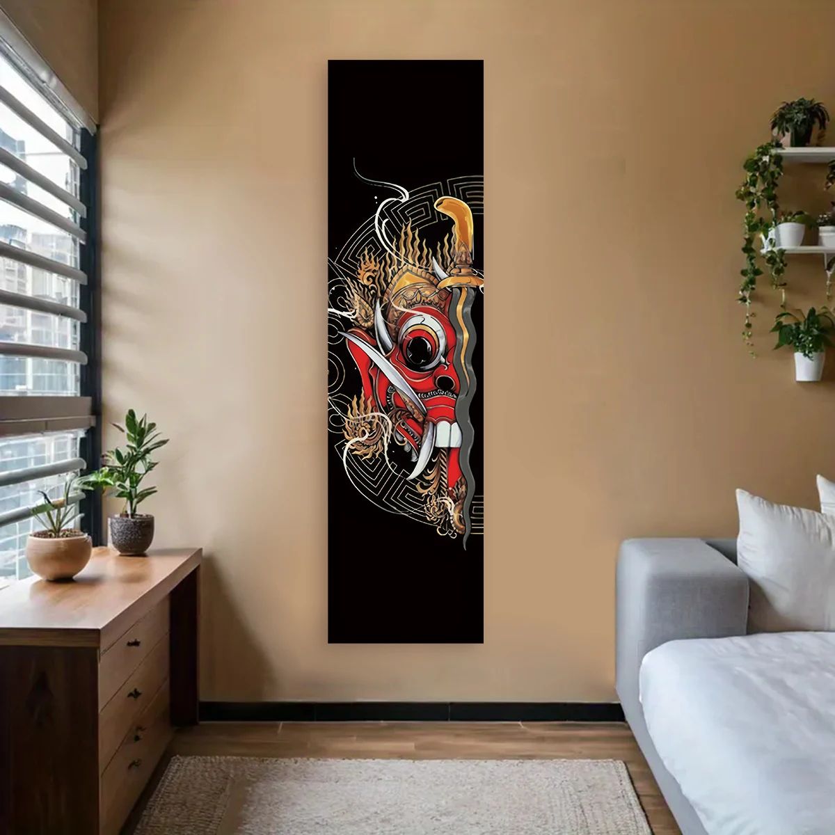 Japanese Wave Red Sun Wall Tapestry