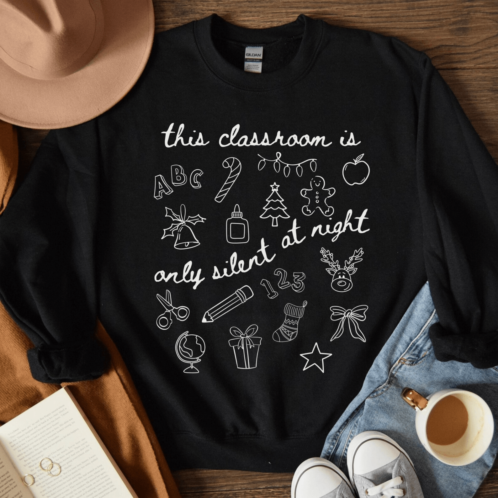Teacher Christmas Sweatshirt Funny Holiday Teacher Crewneck Gift Tee