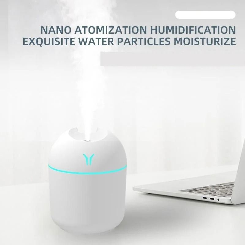 250ml USB Mini Air Humidifier – Ultrasonic Essential Oil Diffuser with LED Light