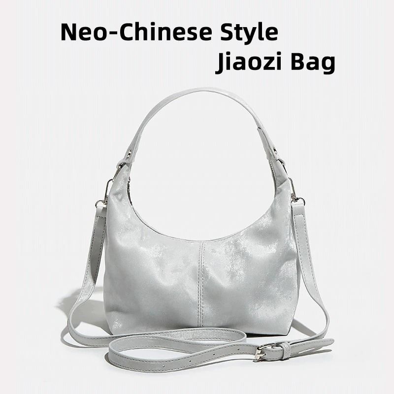 Neo-Chinese Style Jiaozi Bao Satin Underarm Handbag