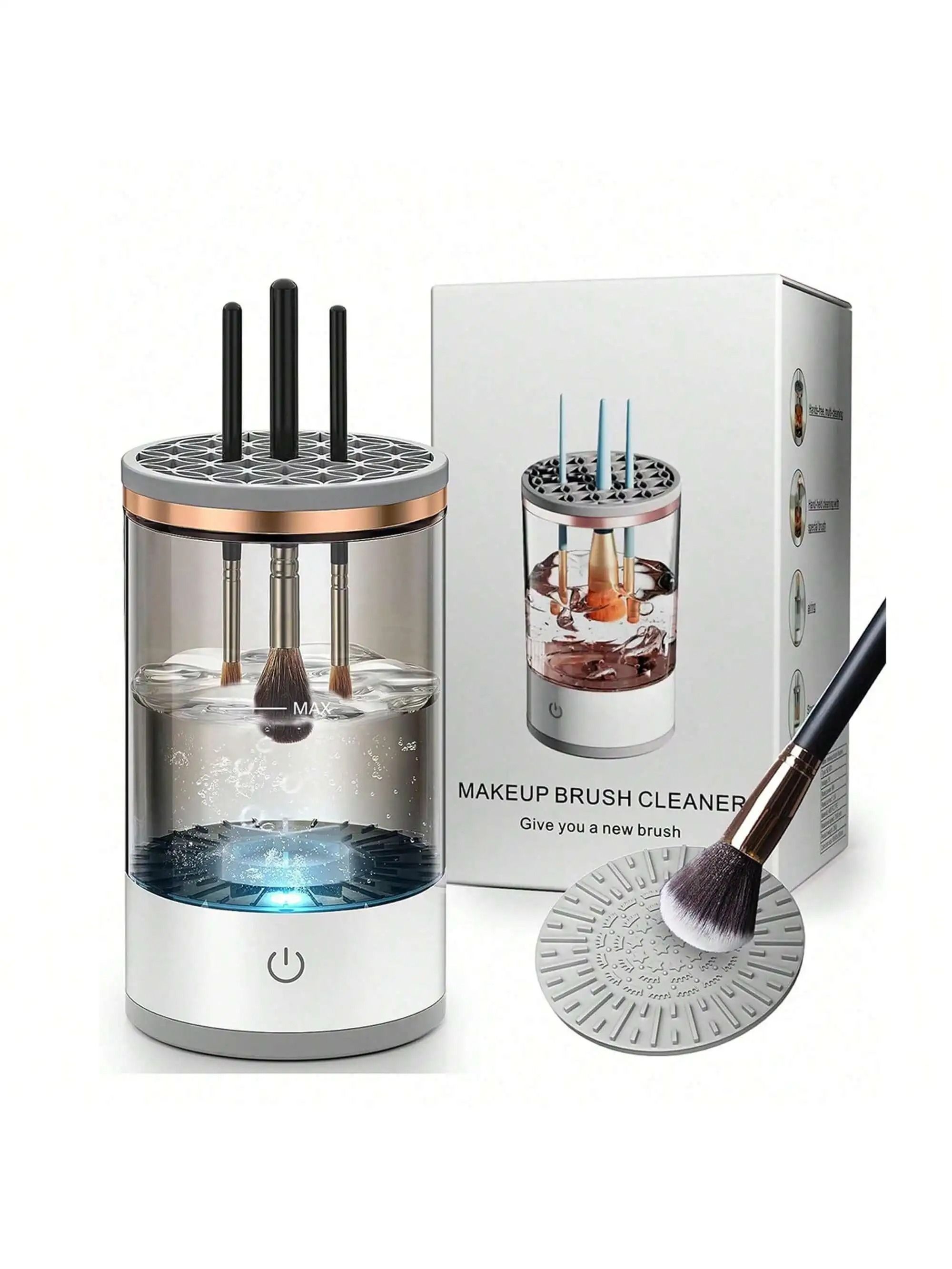 Automatic Electric Makeup Brush Cleaner – Rapid High-Speed Rotation Hub – Professional Beauty Tool Sanitizer