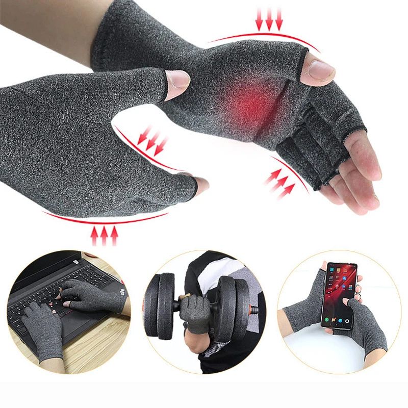 ComfortFlex Fingerless Compression Gloves for Hand Pain Relief & Support