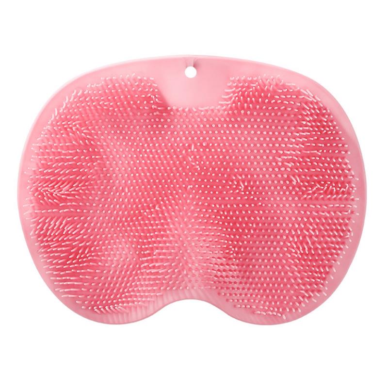 Anti Slip Shower Foot Scrubber Mat with Suction Cups & Massage Cleaning Pad