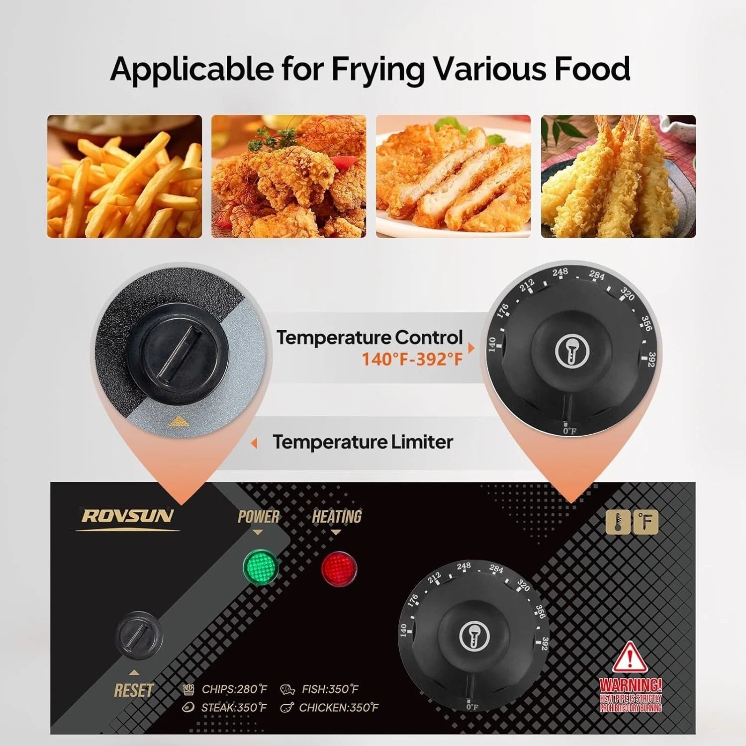 Stainless Steel Electric Commercial Deep Fryer with Basket & Lid, Heavy Duty Cooking Equipment for Restaurants