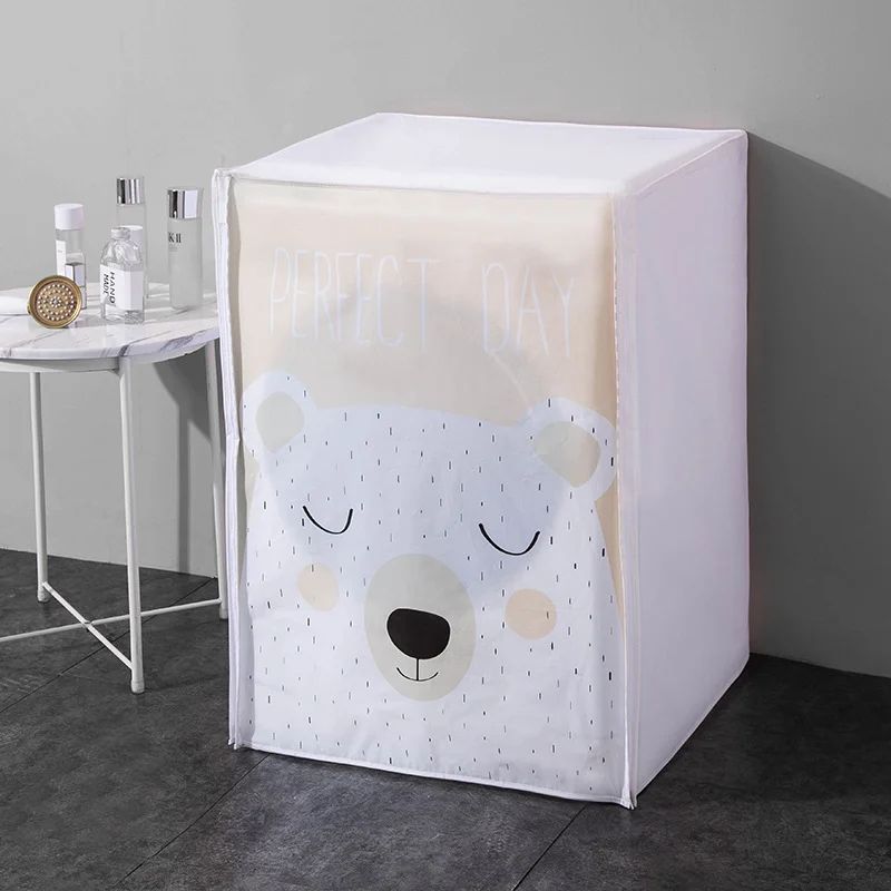 PEVA Waterproof Dustproof Washing Machine Cover – Thick Universal Fit Protector for Top/Front Load Washers with Pockets