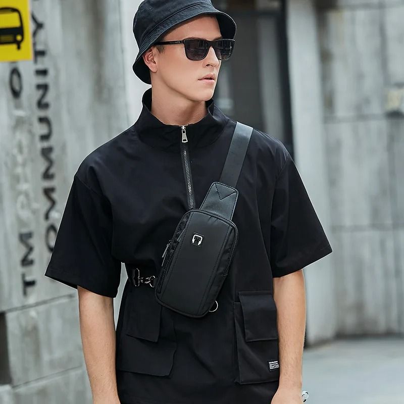 Mens Japanese Oxford Cloth Chest Crossbody Bag