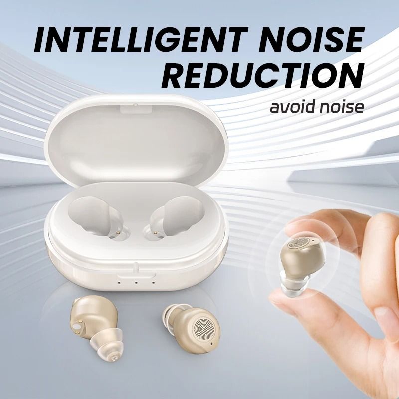 Touch-Control Rechargeable Hearing Aid Pair - Mini Sound Amplifier for Seniors