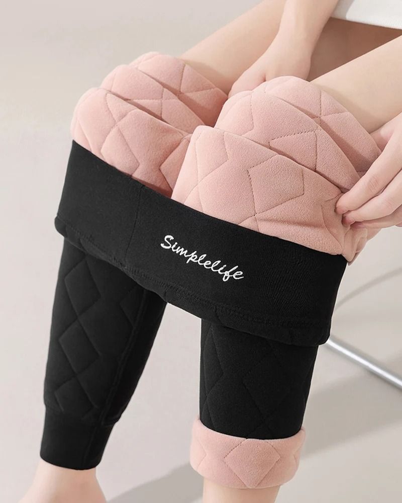 Women High Waist Thermal Pants Winter Windproof Base Layer with Tummy Control and Elastic Waist