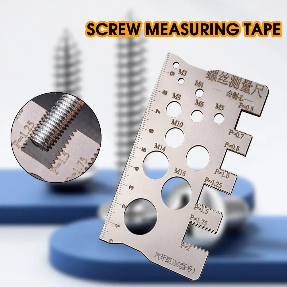 PrecisionPro Stainless Steel Screw Measuring Ruler - High-Accuracy Metric L-Shaped Gauge