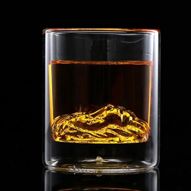 Creative Lion Head Double Wall Glass Whiskey and Spirits Mug