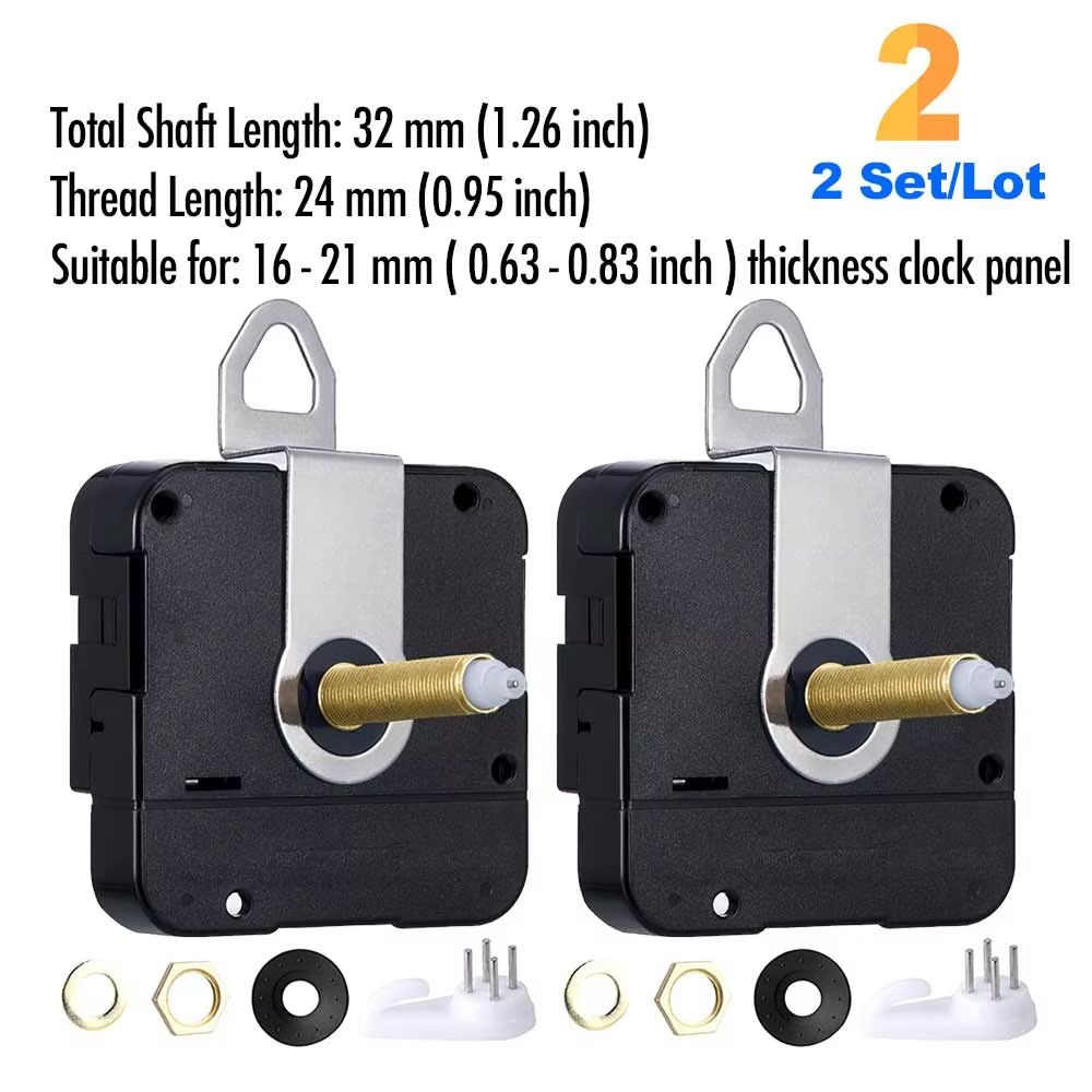 DIY Quartz Clock Movement Kit - Silent Wall Clock Mechanism with Long Shaft
