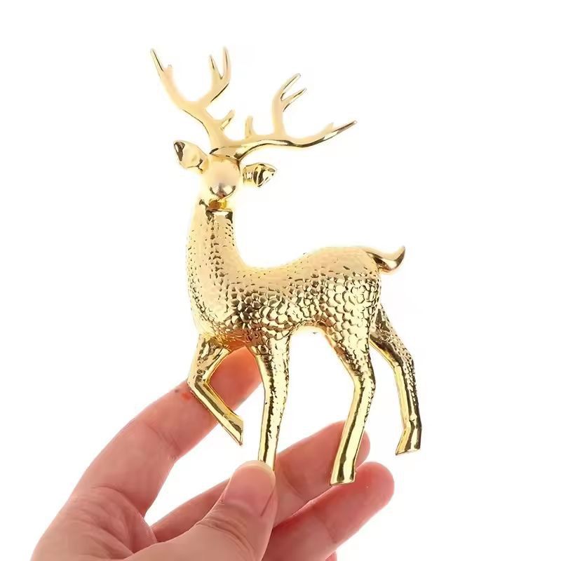 Elegant Gold Deer Statue - Luxury Reindeer Figurines for Living Room & Christmas Decor
