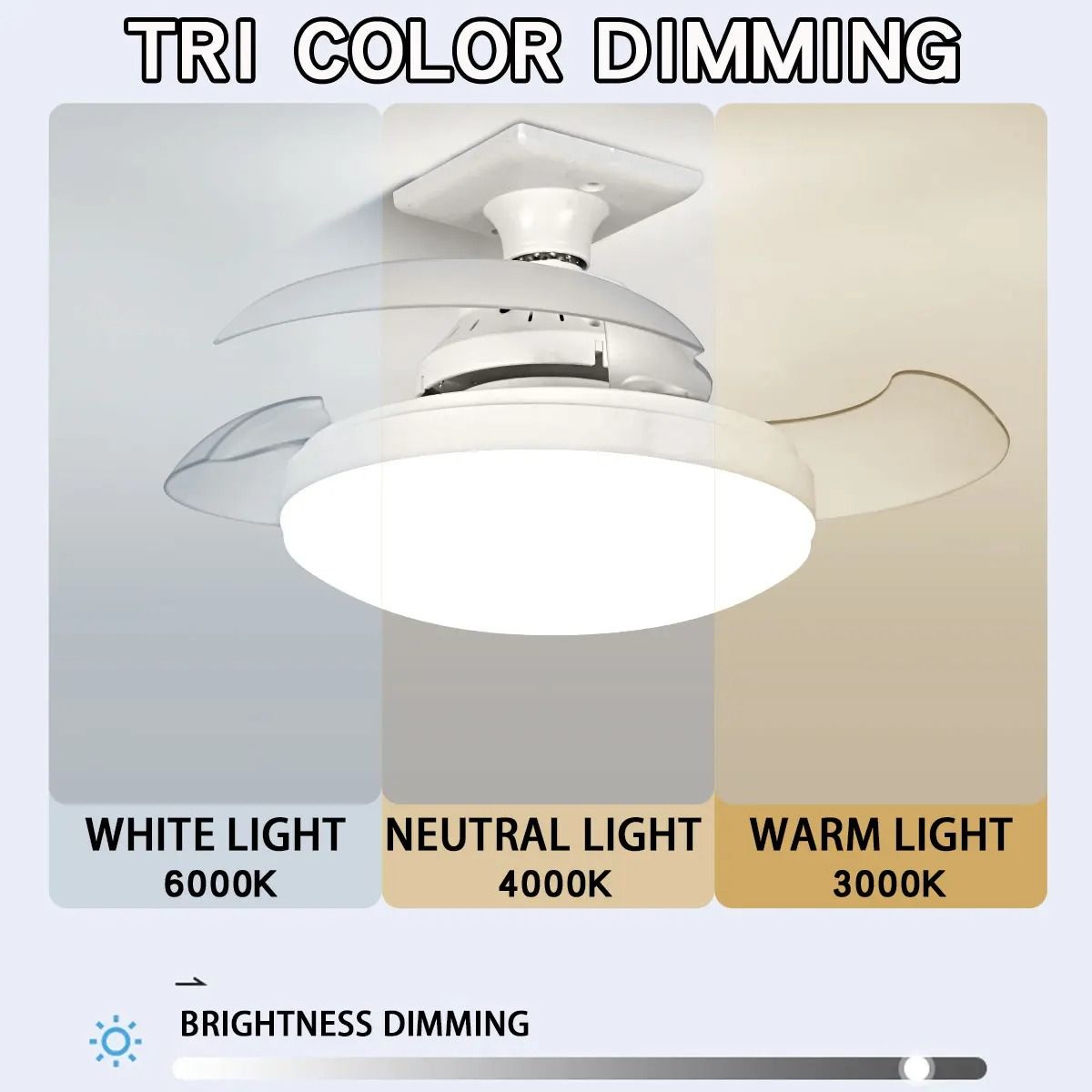 LED Ceiling Fan Light with Remote Control and Adjustable Brightness