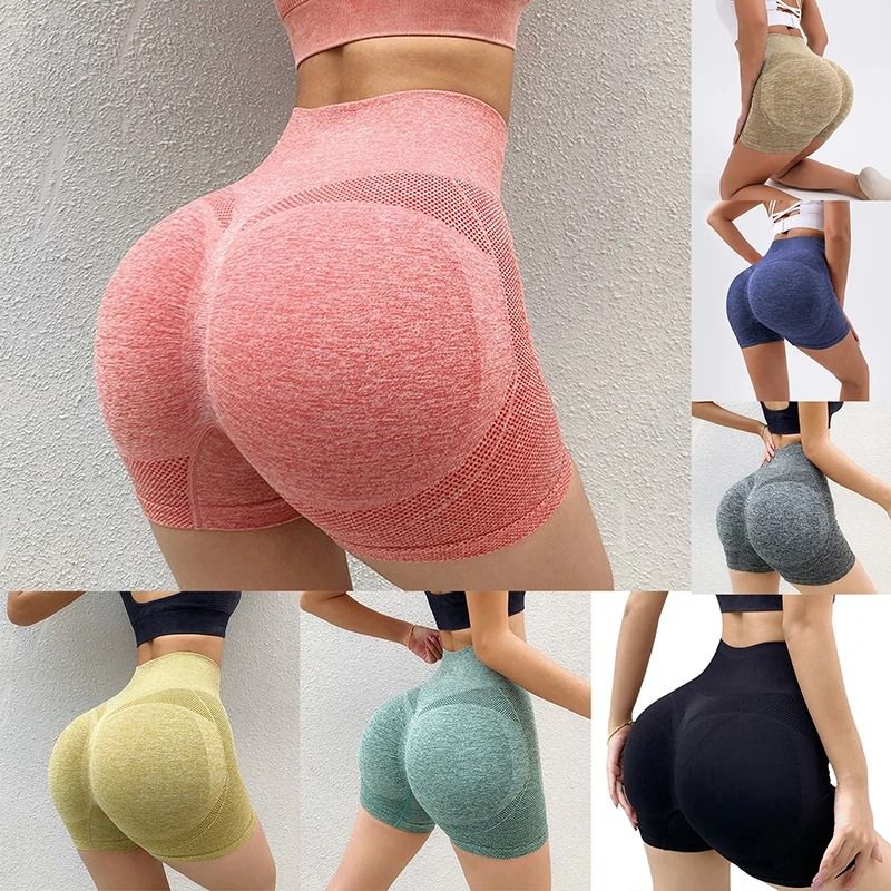 High Waist Womens Sports Cycling Jogging Fitness Push Up Gym Shorts