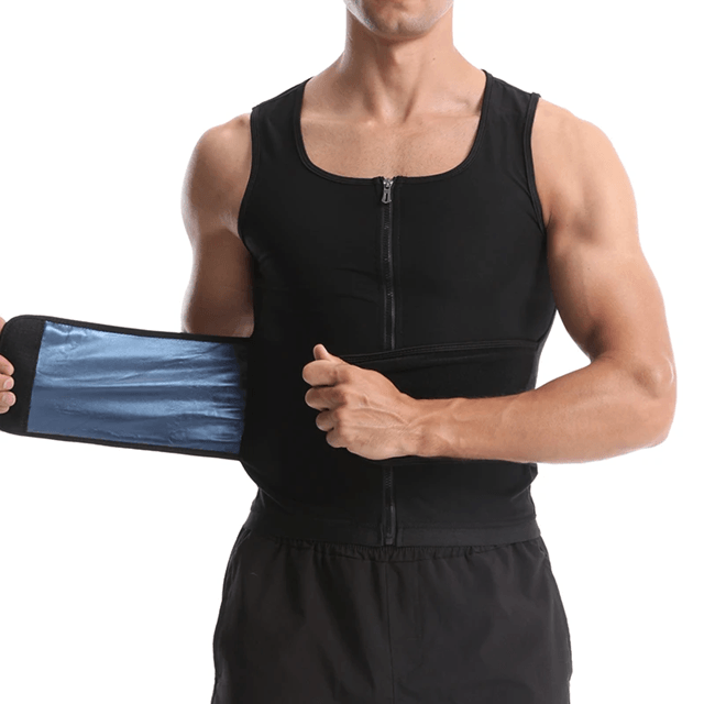 Mens Sauna Sweat Vest Body Shaper with Zipper