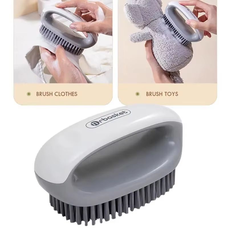 Soft Bristle Anti-Slip Shoe and Laundry Cleaning Brush with Hangable Handle