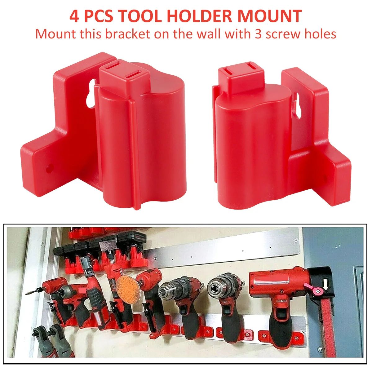 4pcs Power Tool Battery Holder Dock for Milwaukee M12 Drill