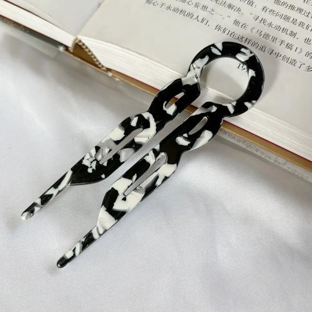 U-Shaped Acetate Hair Stick and Professional Bun Clip