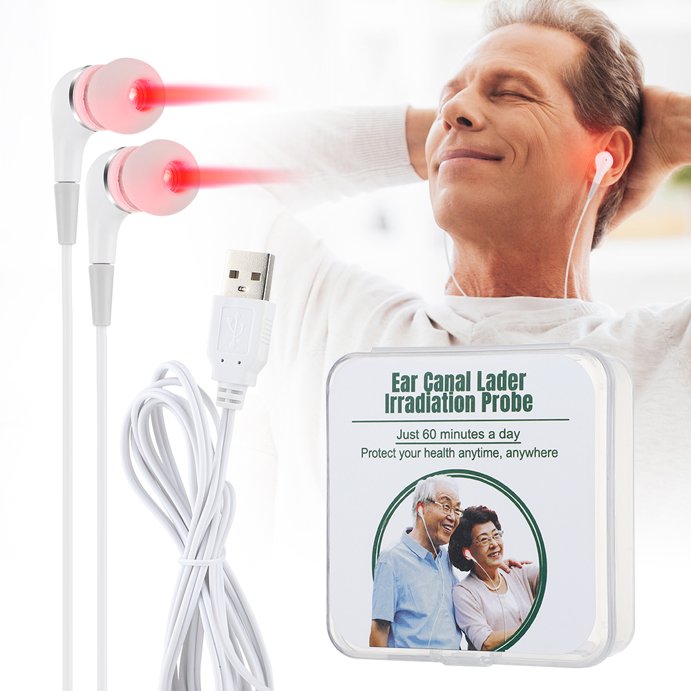 Laser Therapy Earplug for Tinnitus, Media Deafness, Hypertension, Irradiation Physiotherapy Ear Treatment