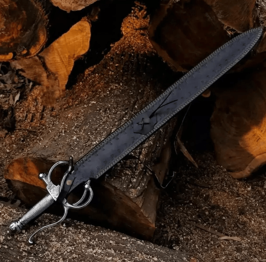 Twisted Damascus Steel Viking Sword | 34 Inch Handmade Collector Blade
