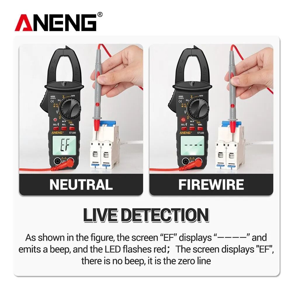 ANENG ST180 Clamp Meter Digital 4000 Counts AC DC Multimeter