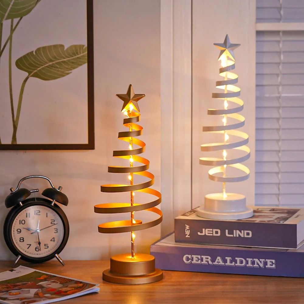 Spiral-Glow Metal Fairy Tree Lamp
