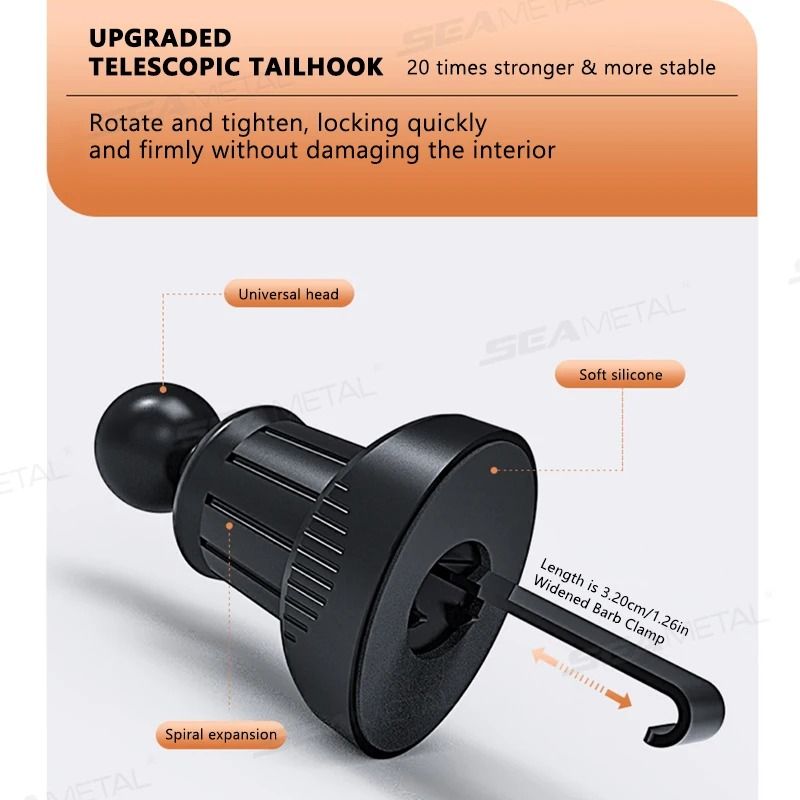 Space-Efficient Folding Air Vent Beverage Bracket