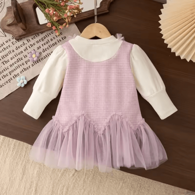 SweetBelle Baby Girl Princess Dress – Long Sleeve Tulle Toddler Party Dress (1–3Y)