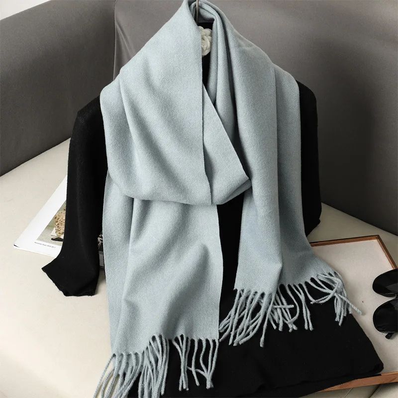 Luxe Winter Cashmere-Feel Women's Scarf Shawl with Tassels