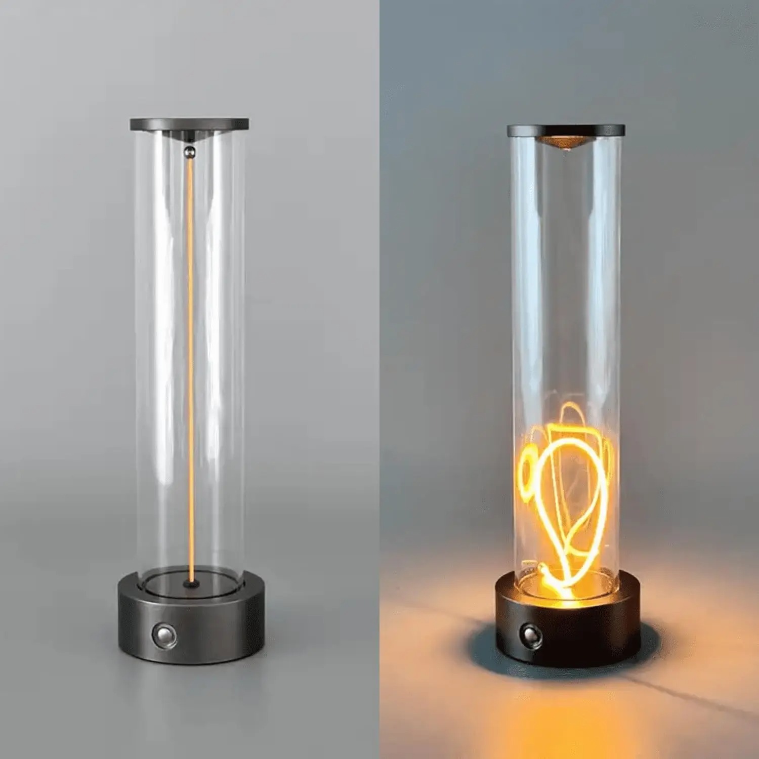 Minimalist Magnetic Lamp, Touch Control Cordless Desk Lamp with USB Rechargeable Battery, 3-Color Ambient Light