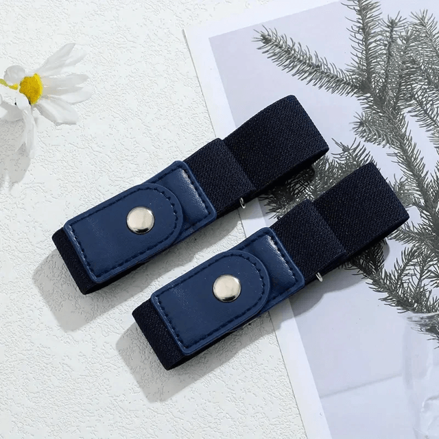 Unisex No Buckle Elastic Stretch Belt Set Adjustable Invisible Fit