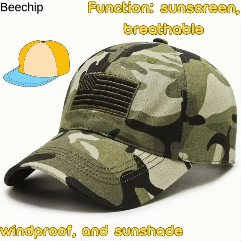 Mens Outdoor Sun Protection Camo Baseball Hat