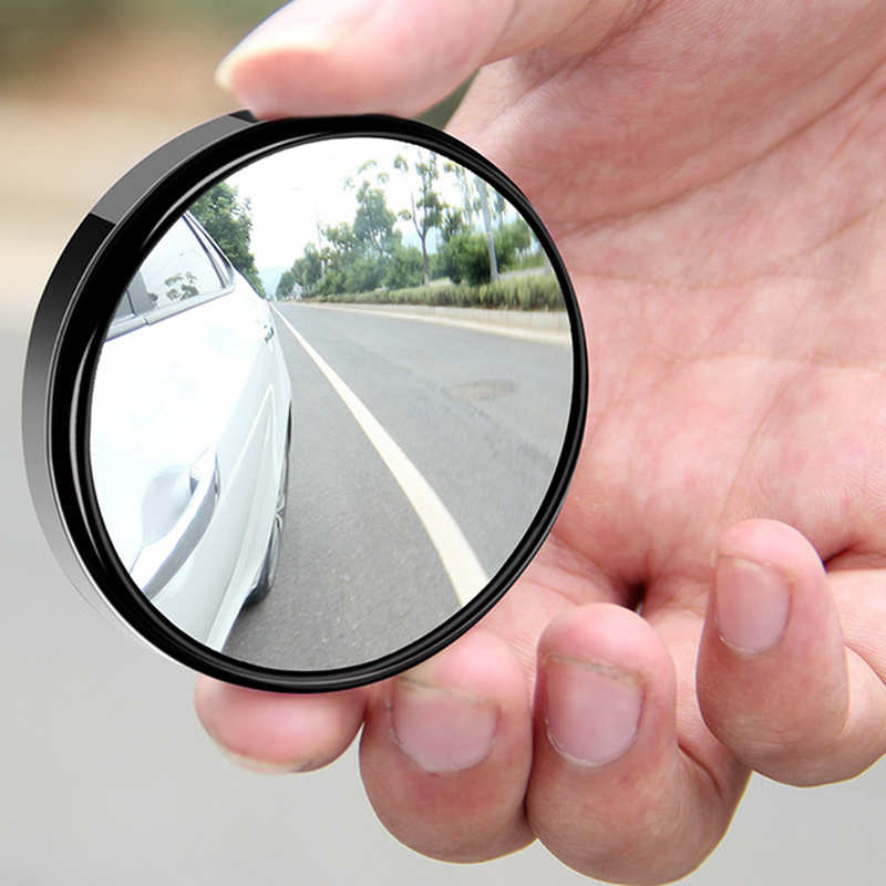 Car Blind Spot Mirror, 360° Adjustable Convex Auxiliary Rearview Mirror with Wide Angle Frame for Easy Reverse Parking